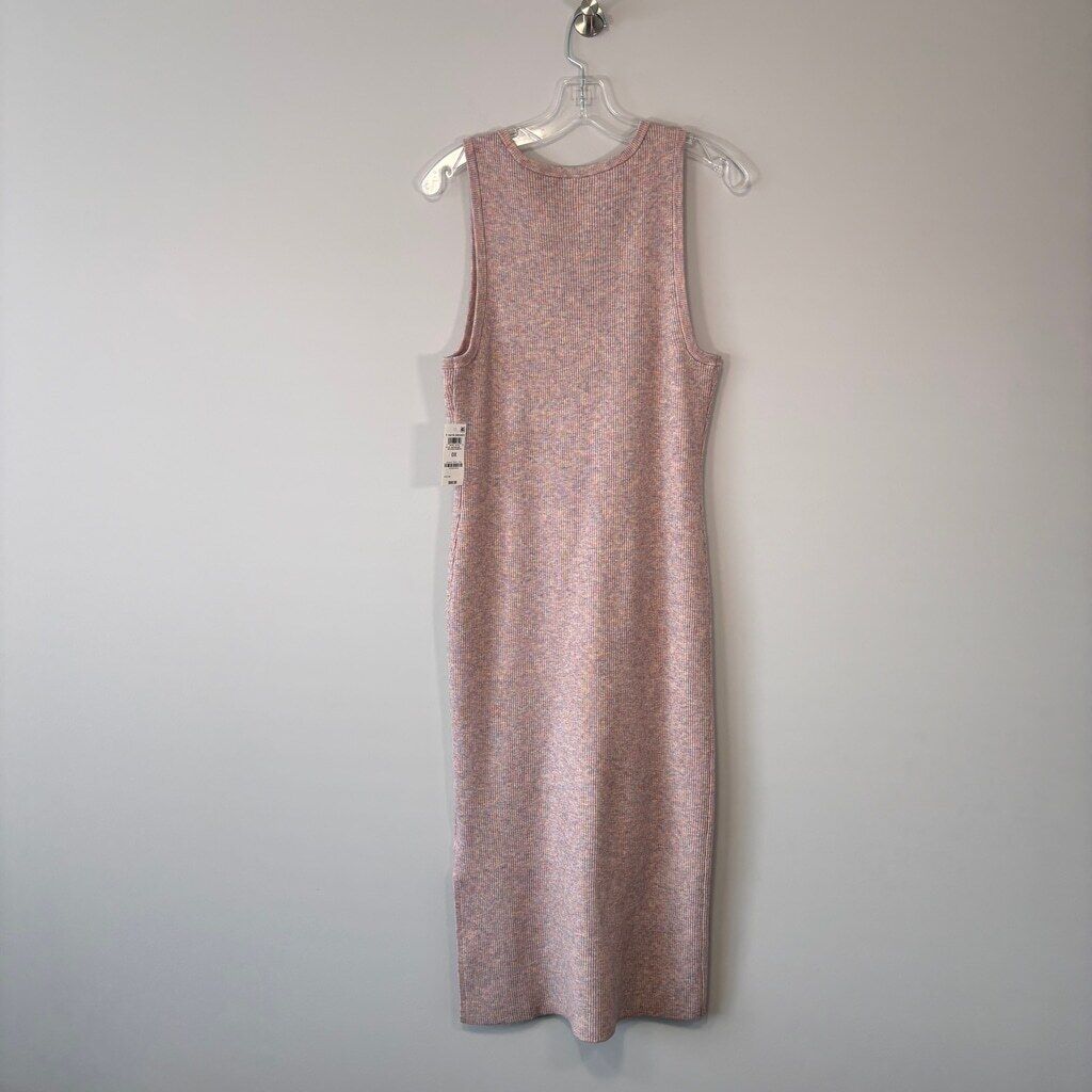 On 34TH Women's Plus Size 0X Rainbow Knit Ribbed Midi Sweater Dress NWT