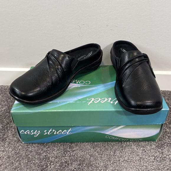Easy Street Women's Size 10W Black Holly Comfort Mules / Shoes NIB