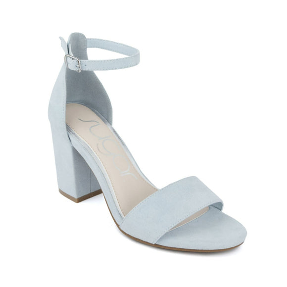 Sugar Women's 8.5 Light Blue Suede Chunky Heels Dress Shoes NWT