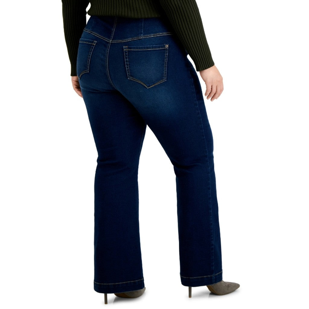 INC International Concepts Plus Size 26W Pull-On Blue Flare Jeans NWT