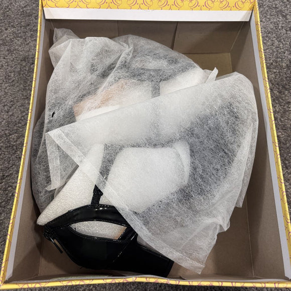 Easy Street Women's 6.5 Black Patent Flash Dress Strappy Heels NIB