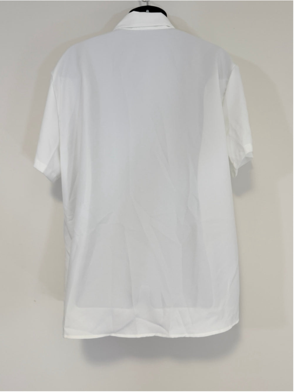 SHEIN Men's 2XL White Button Front Short Sleeve Shirt NWT