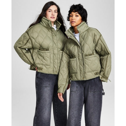 And Now This Women's Size XL Quilted Jacket in Olive Green NWT