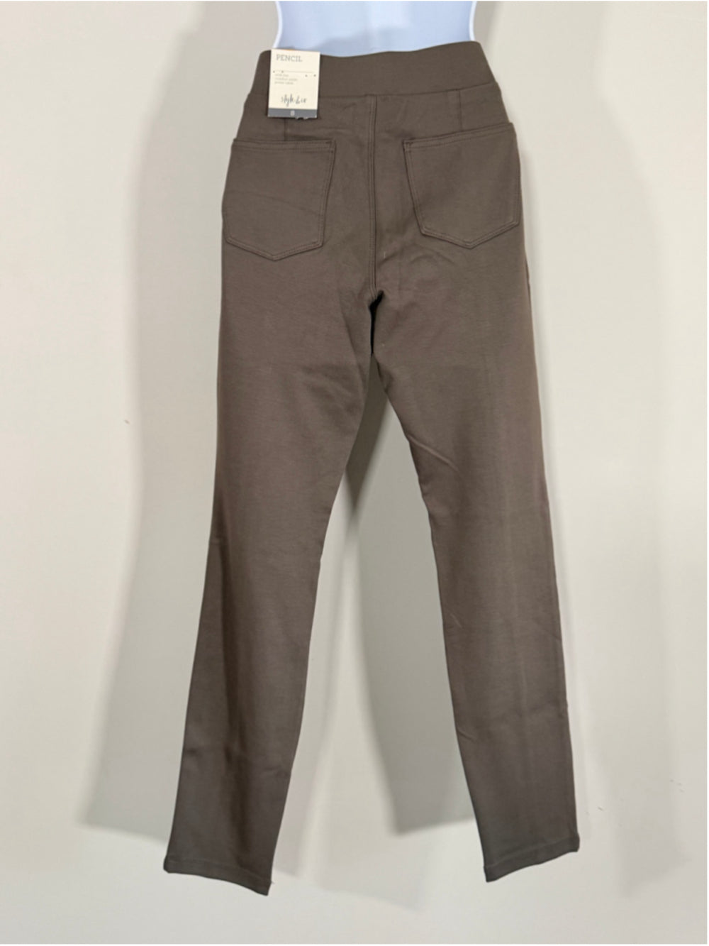 Style & Co Size Small Taupe Brown Seam Front Ponte Skinny Pants NWT