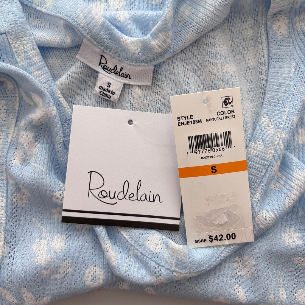 Roudelain Women's 2-Pc. Blue Pointelle Tank & Shorts Pajama Set NWT