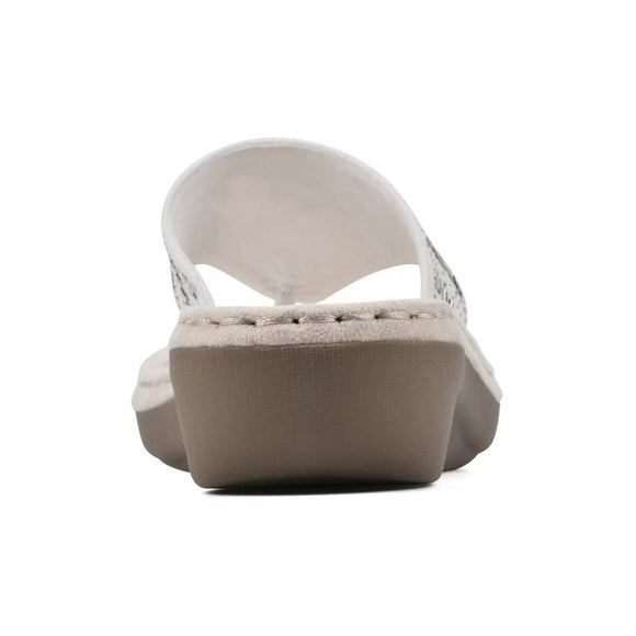 Cliffs by White Mountain Cienna Women's 9.5W White Comfort Beaded Sandals NIB