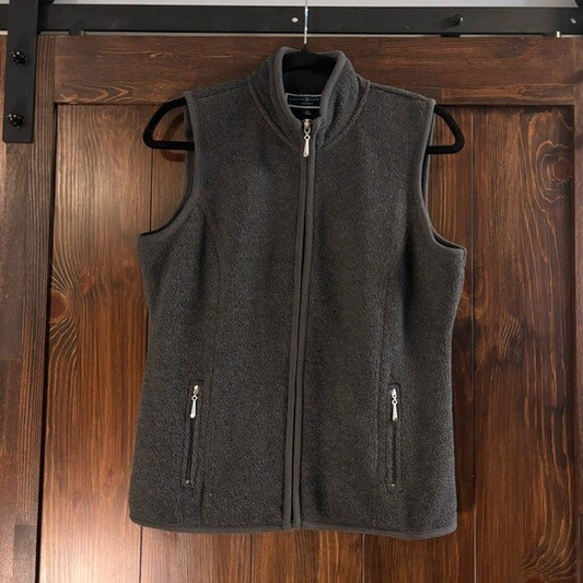 Karen Scott Petite Grey Princess-Seam Zeroproof Zip-Front Vest NWT