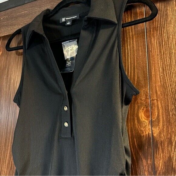 I.N.C. International Concepts Women's Black Ribbed V-Neck Tank Top NWT