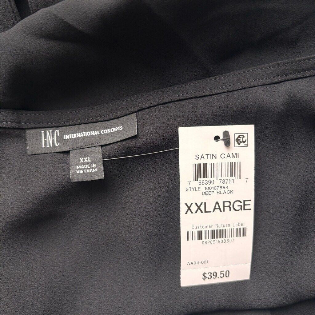 I.N.C. International Concepts Women's Black V-Neck Chiffon Camisole NWT