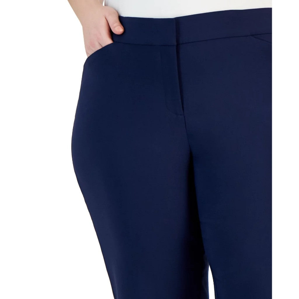 JM Collection Plus Size 18WP Curvy Fit Straight Leg Navy Blue Dress Pants NWT