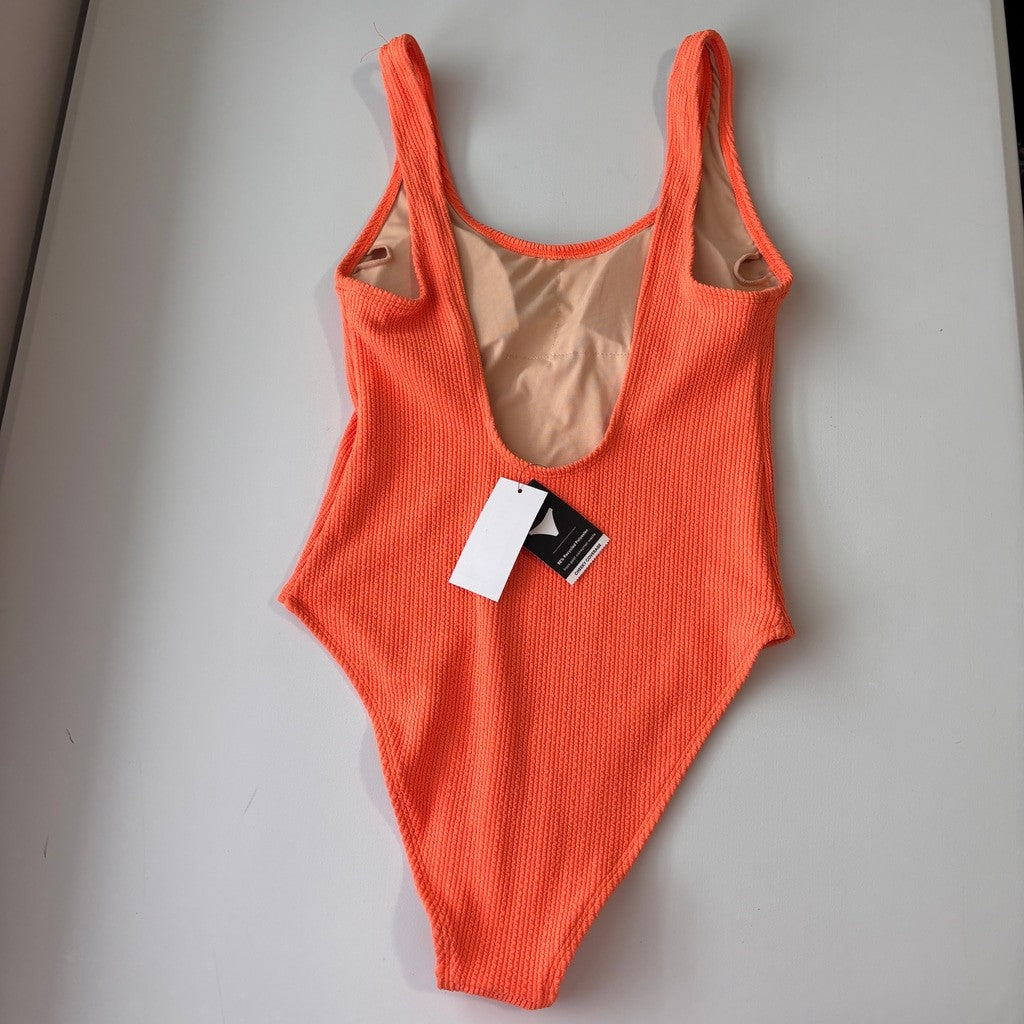 COTTON ON Women's Bright Orange Low-Back One-Piece Swimsuit NWT
