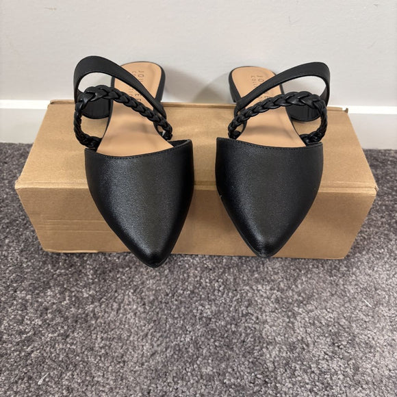 Journee Collection Women's Size 9 Black Olivea Braided Slides / Sandals NIB