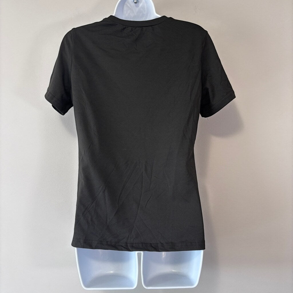 SHEIN Women's Medium Black Graphic Short Sleeve Tee Shirt "Dreaming" Print NIB