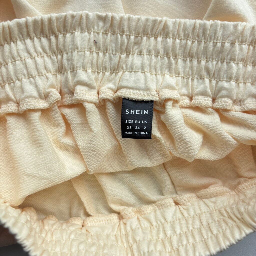 SHEIN Women's Size XS Yellow Elastic High-Waisted Athleisure Shorts NIB