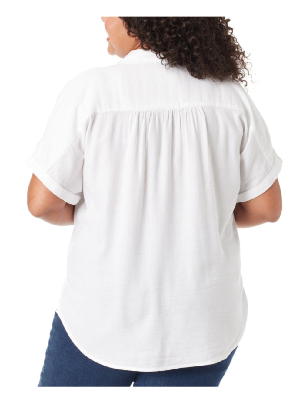 Gloria Vanderbilt Size 3X White Short Sleeve Button-Down Short Sleeve Shirt NWT