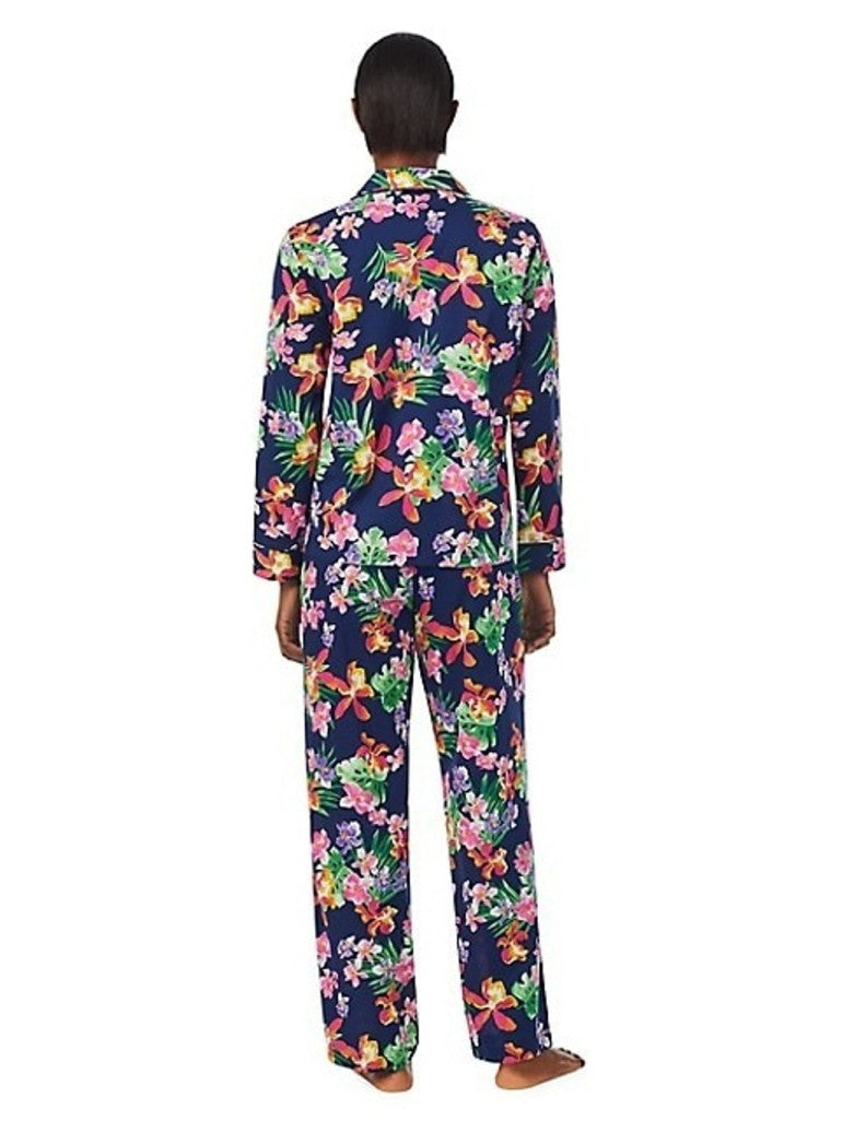 Ralph Lauren Women's M Navy & Multicolor Floral 2-Pc. Printed Pajamas Set NWT