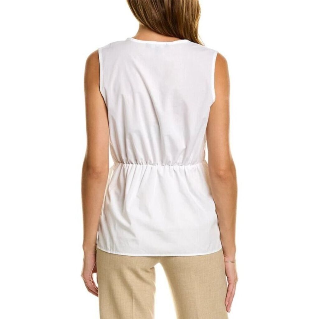 ELLEN TRACY Faux Wrap White V-Neck Top NWT