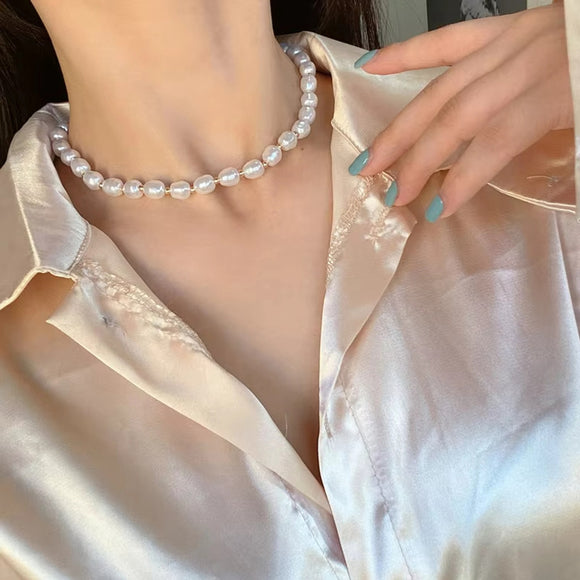 Grand Faux Pearl Choker Necklace Women’s Jewelry Accessory NWT