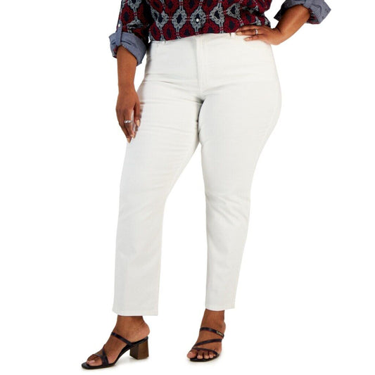 Style & Co. Women's Plus Size 20W White High Rise Straight Leg Jeans NWT