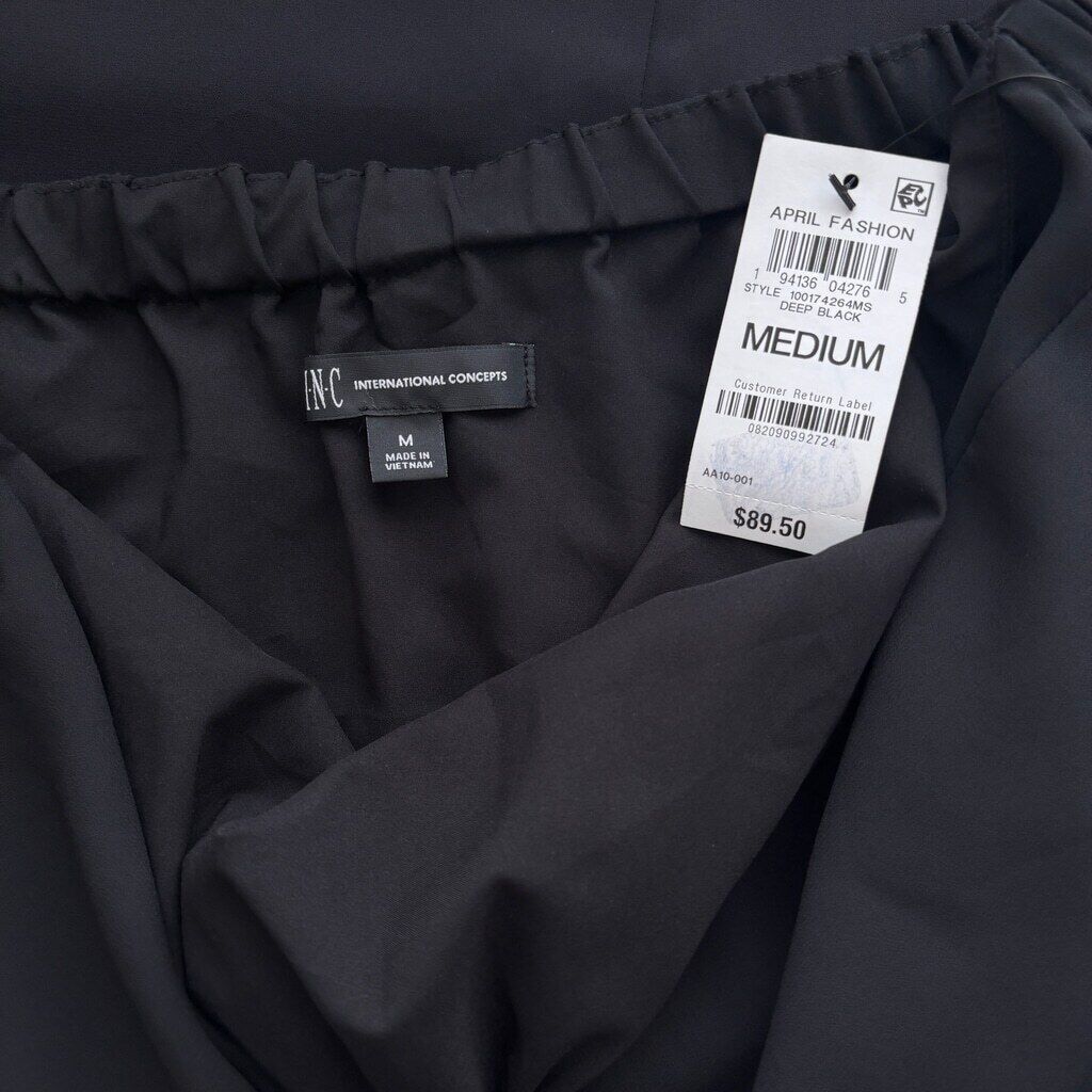 INC International Concepts Women's Medium Black Halter-Neck Midi Dress NWT