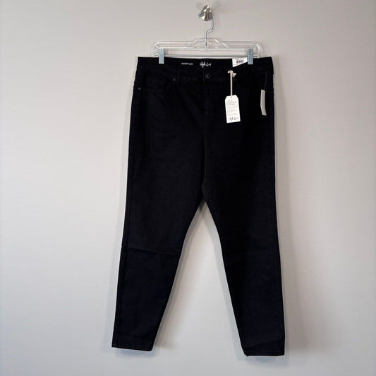 Style & Co. Women's 14 Black Power Sculpt Curvy-Fit Skinny Jeans NWT