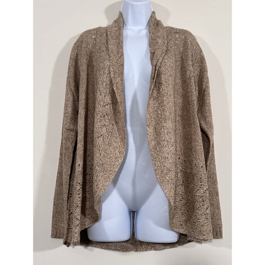 Karen Scott Women's Medium Beige Turbo Shawl-Collar Cardigan NWT