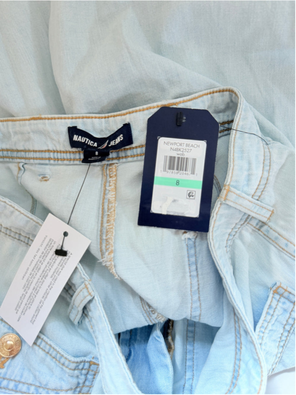 Nautica Jeans Women's 8 Newport Beach Wide Leg Jeans Light Wash NWT