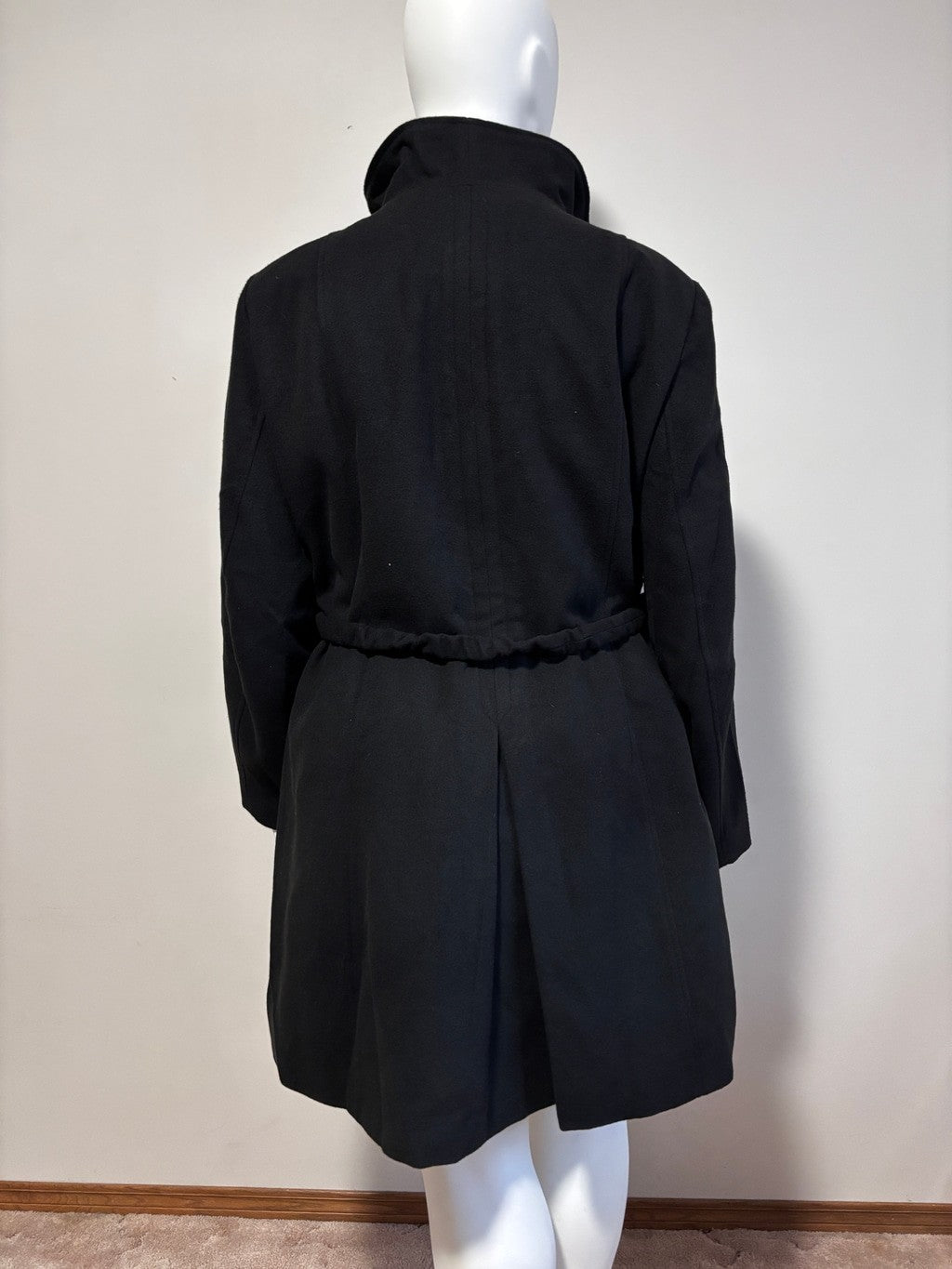 Arna York Collection by AVENUE Black Belted Formal Winter Coat Plus Size 24 NWT