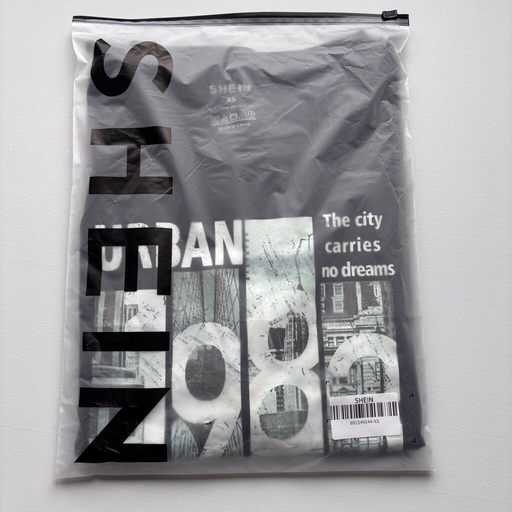 SHEIN Women's Oversized "Urban 1983" Graphic Printed Short Sleeve T-Shirt NIB