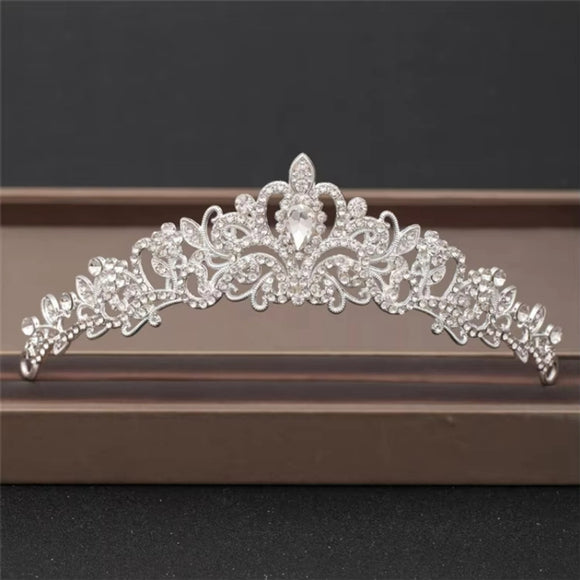 Crystal Silver Crown for Women - Rhinestone Queen Tiara for Wedding / Party NWT