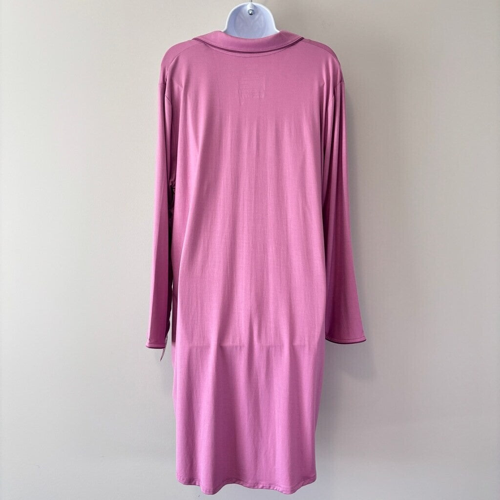 State of Day Women's Purple Button-Down Super Soft Long-Sleeved Sleepshirt NWT