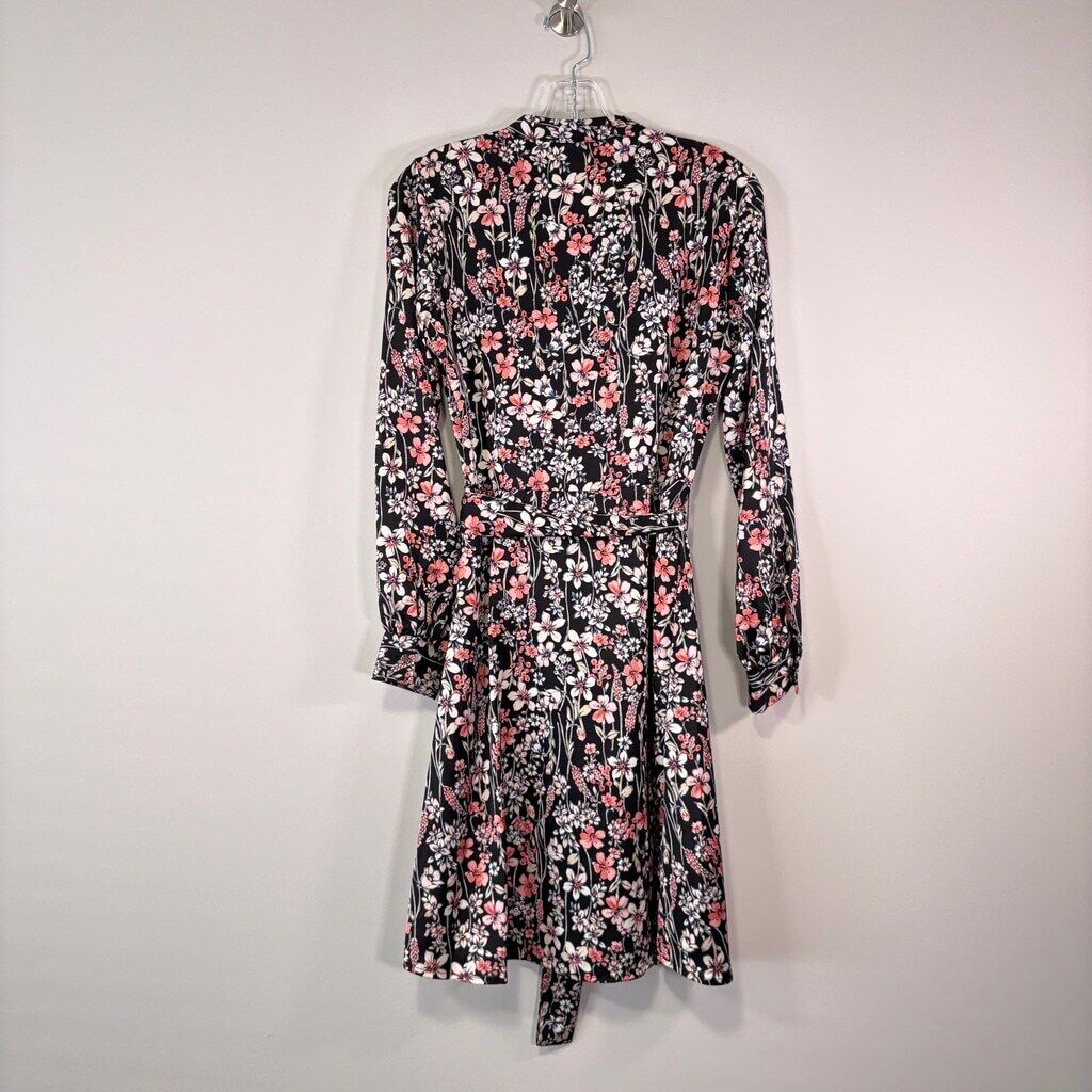 Tommy Hilfiger Women's 6 Belted Button Down Floral Mandarin Collar Dress NWOT