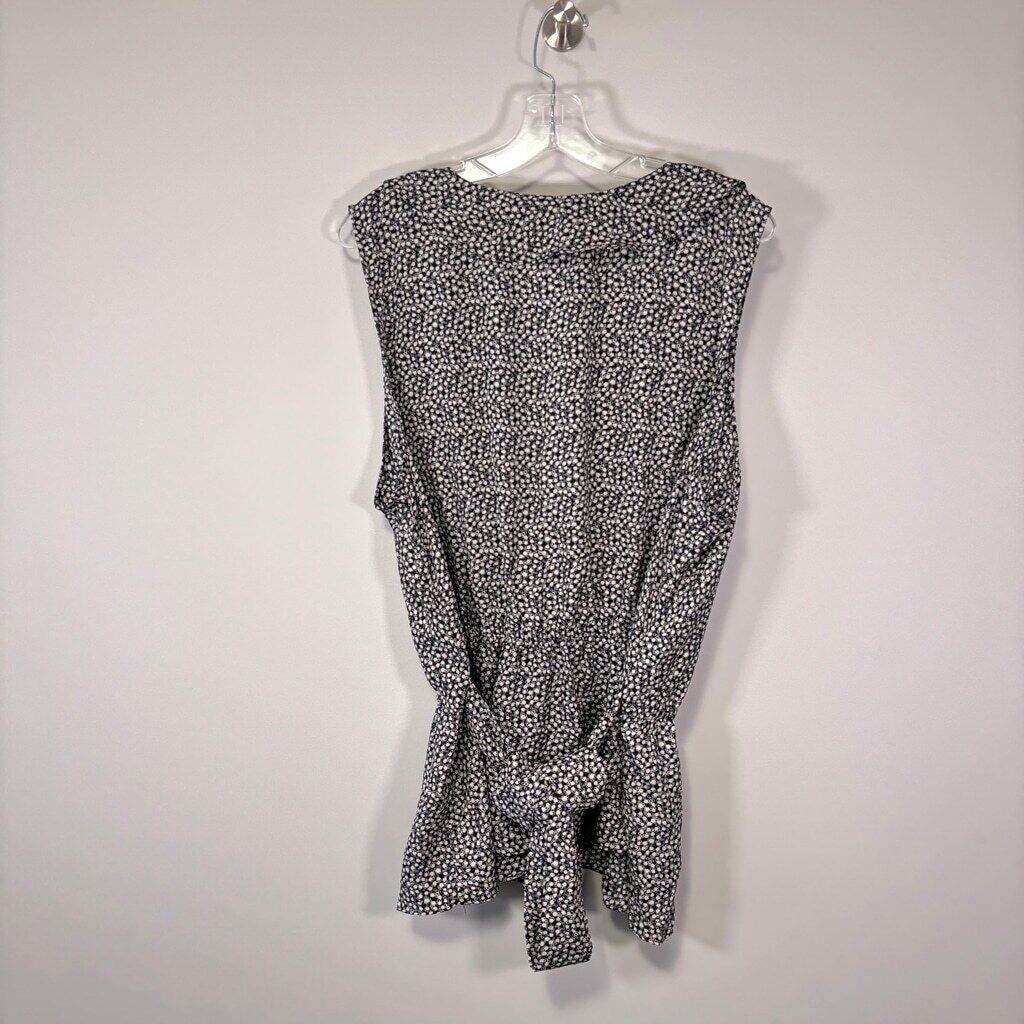 Max Studio Women's Plus Size 3X Black & White Ruffle Wrap Blouse NWT