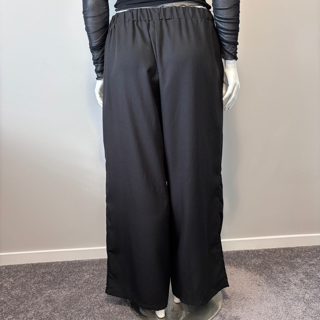 Shein Women's XXL Straight Leg Black Dress Pants w/ Elastic Waistband NIB