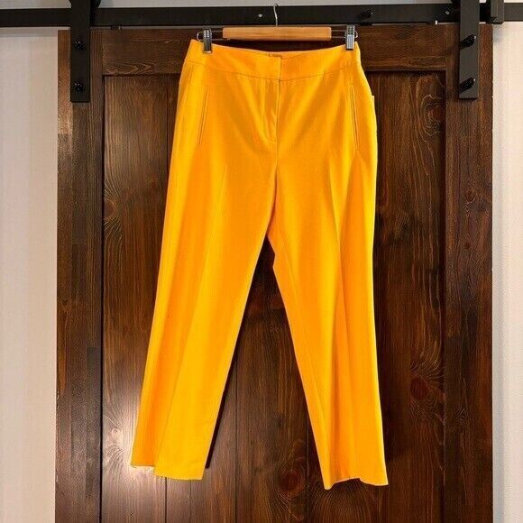 BAR III Women's Stretch Straight-Leg Bright Yellow Ankle Dress Pants NWT