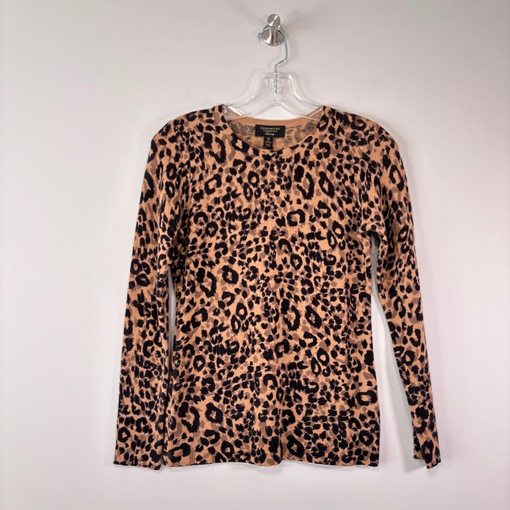 Charter Club Women's XS 100% Cashmere Cheetah Print Sweater NWT