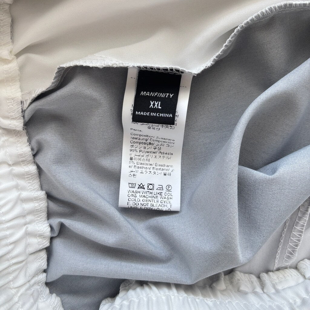 SHEIN Men's XXL Black White Smoke Print Graphic Drawstring Athletic Shorts NIB