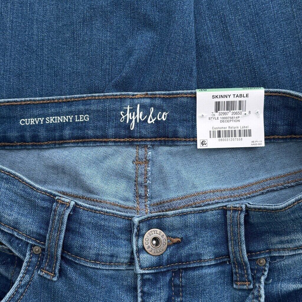 Style & Co Women's Petite Curvy-Fit Medium Wash Skinny Jeans NWT