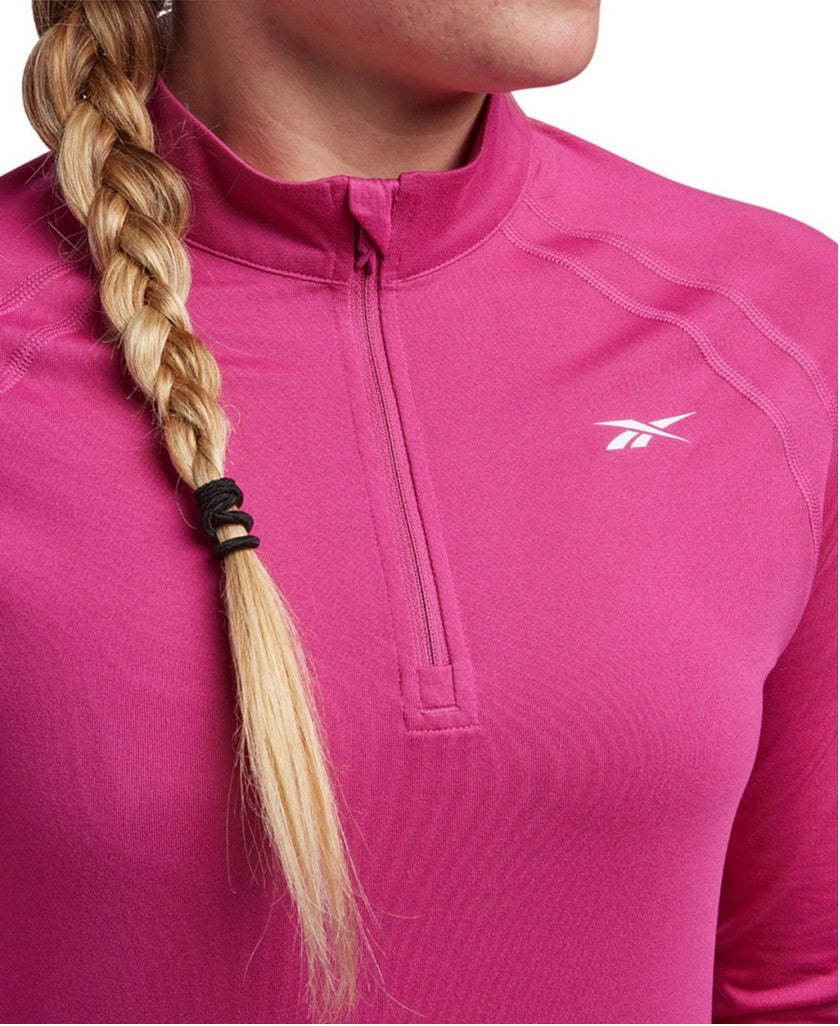 Reebok ID Performance Size XS 1/4 Zip Hot Pink Workout Top NWT