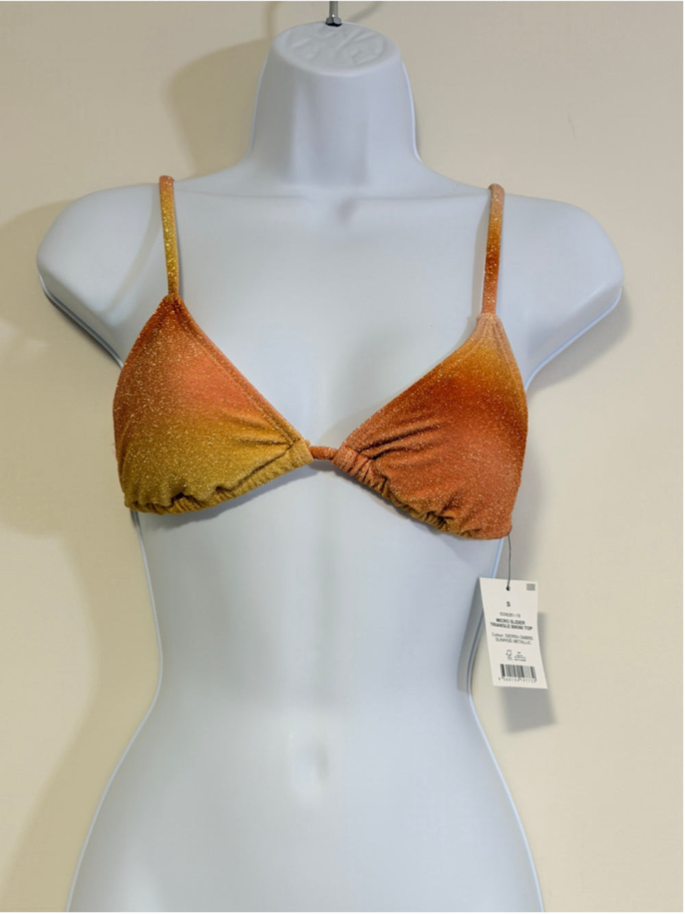 COTTON ON Size Small Ombre Glitter Ombre Micro Slider Triangle Bikini Top NWT