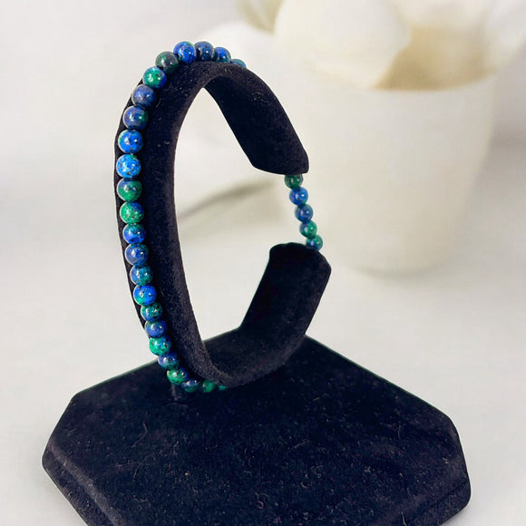 Blue Phoenix Stone Natural Gemstone Stretchy Beaded Bracelet Jewelry NWT