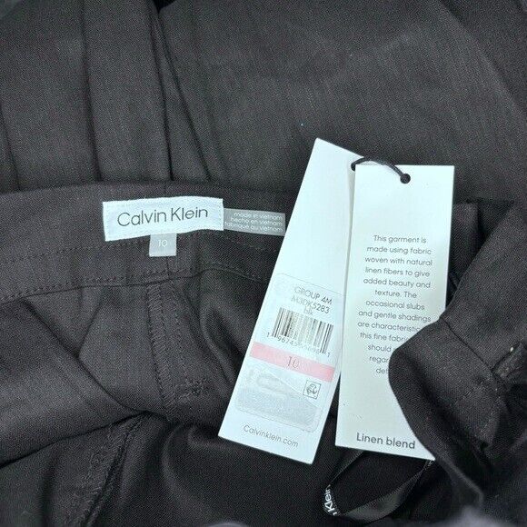 CALVIN KLEIN Women's High-Rise Tie-Waist Pants, Black NWT