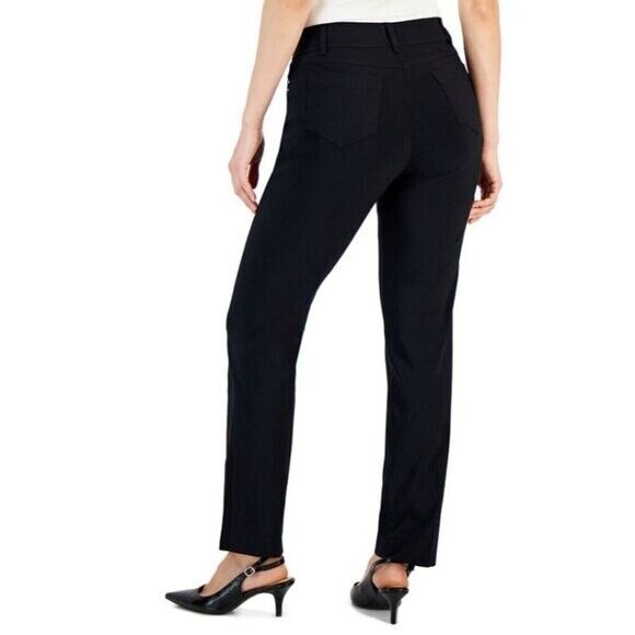 JM Collection Petite Tummy-Control Curvy Fit Black Dress Pants NWT