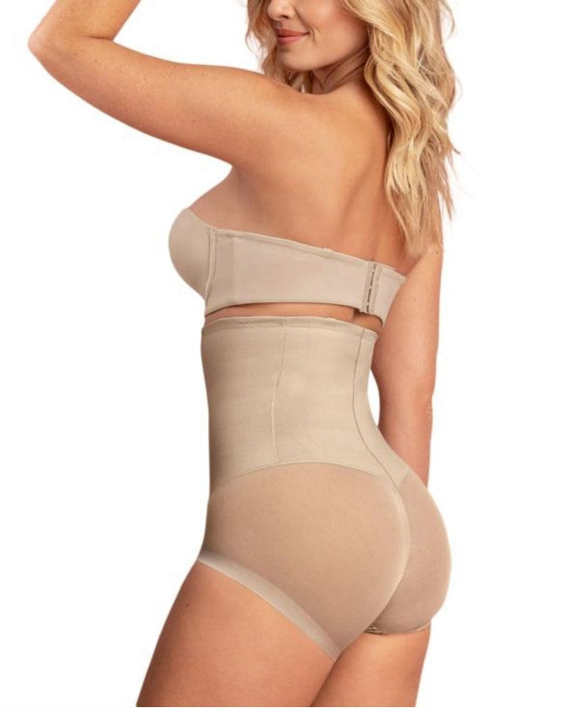 Leonisa Women's XL Beige High-Waisted Sheer Bottom Sculpting Shapewear NWT