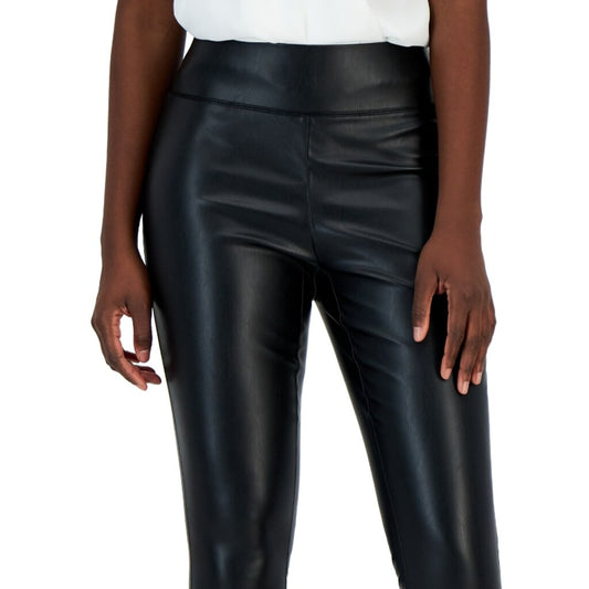 INC International Concepts Women's Size 10 Deep Black Faux-Leather Leggings NWT