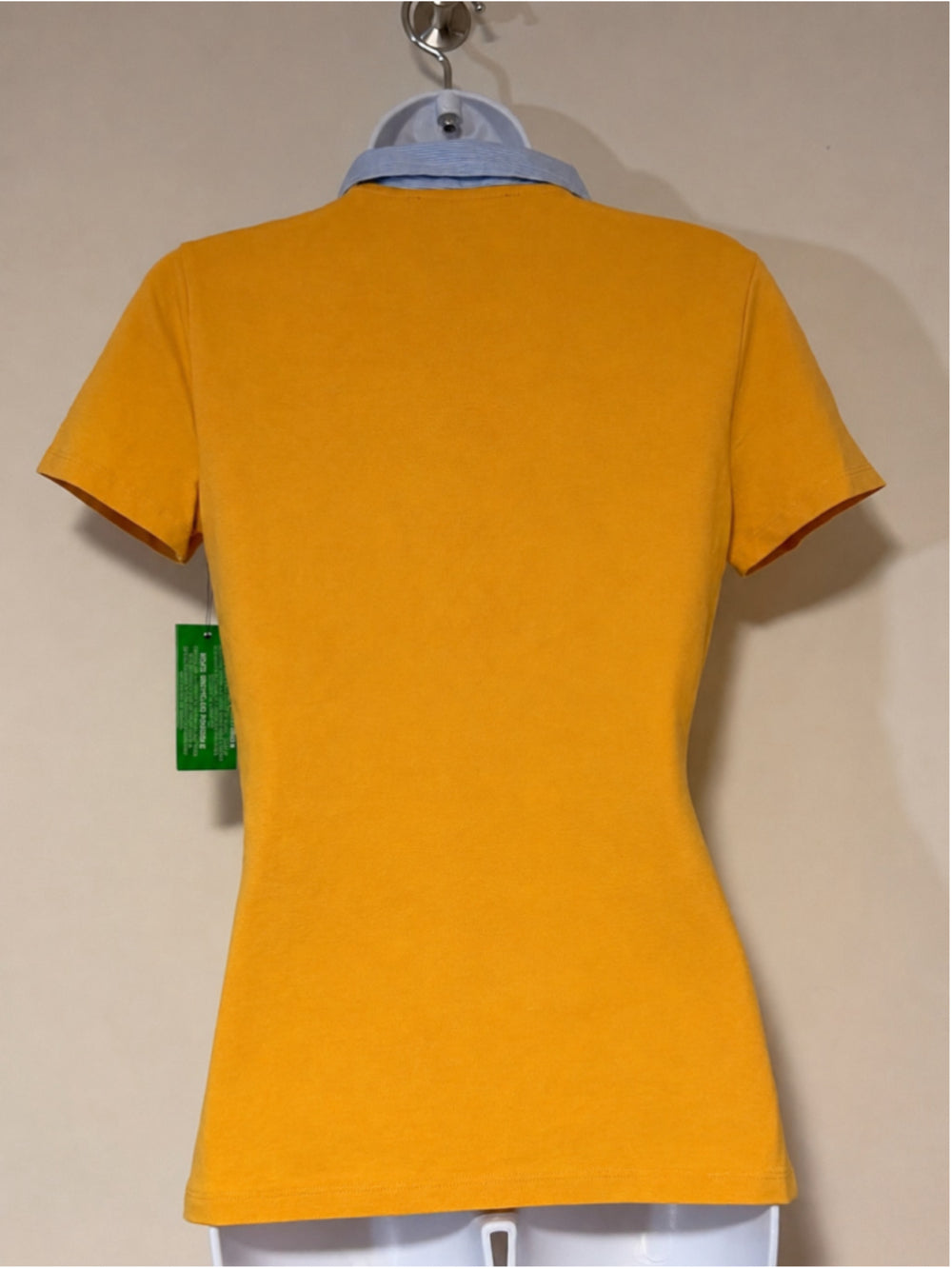 Tommy Hilfiger Extra Small Yellow & Striped-Collar Polo Short Sleeve Top NWT