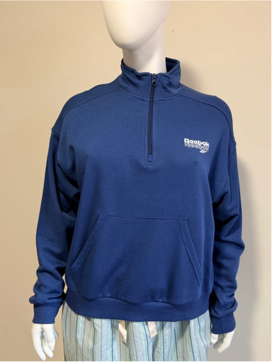 Reebok Women's Size Extra Large Blue Quarter Zip Pullover Sweatshirt NWT