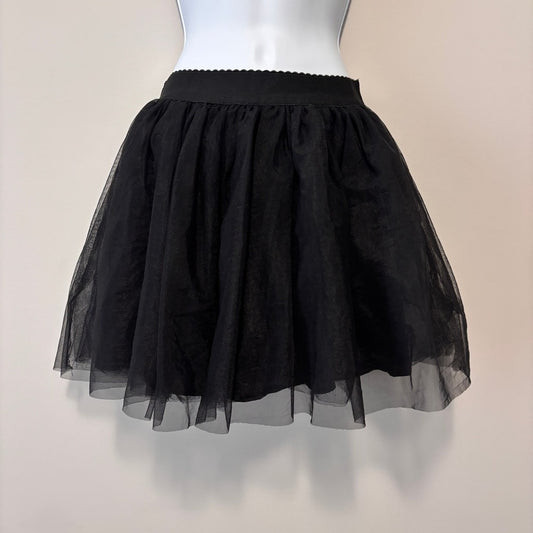 Shein Women's Medium Black Fluffy Tulle Tutu Skirt w/ Elastic Band Waist NIB