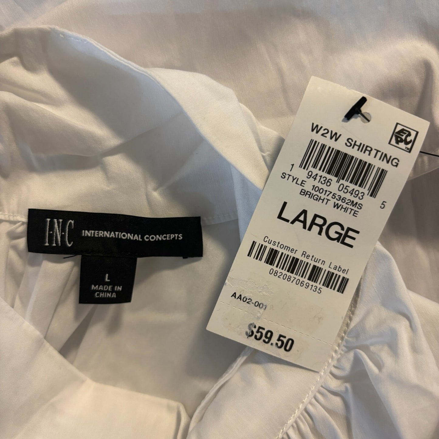 I.N.C. International Concepts Women's White Sleeveless Mock-Neck Blouse NWT