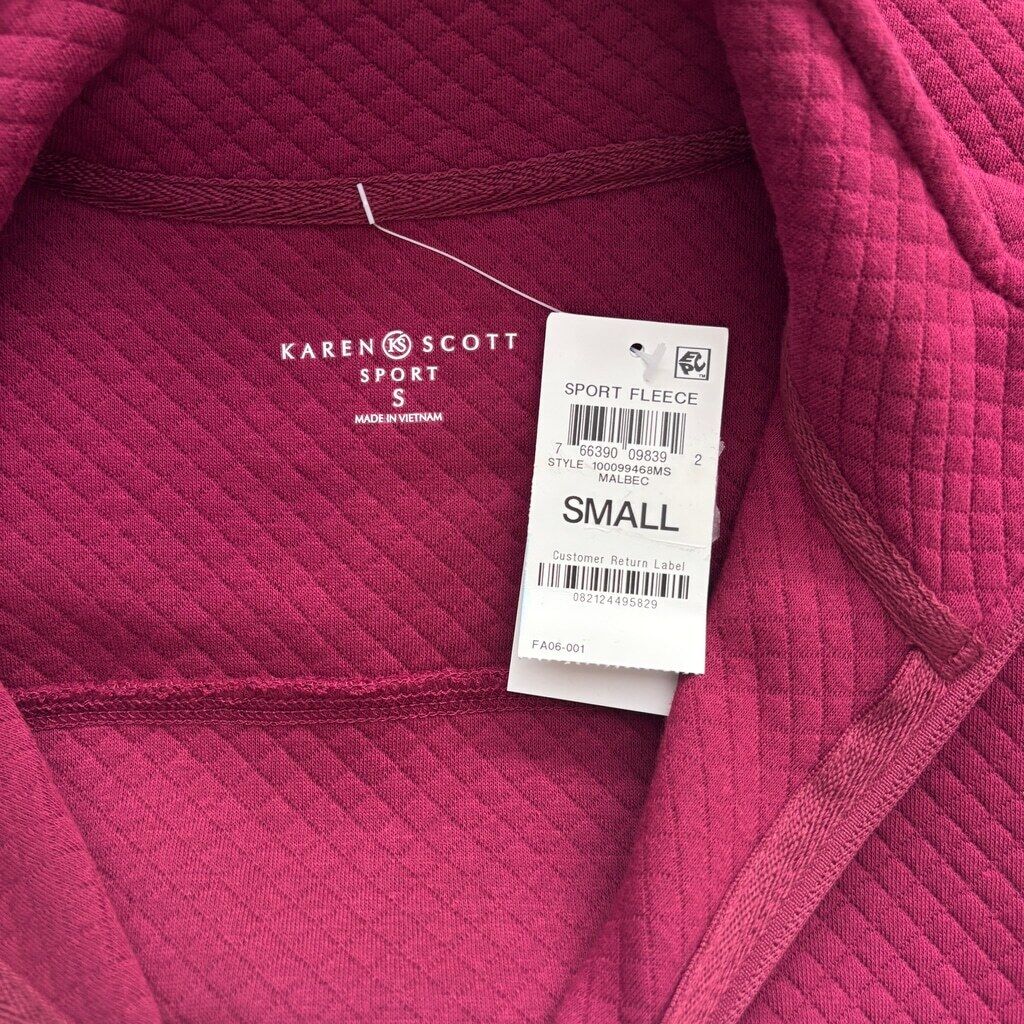 Karen Scott Women's Small Burgundy Colored Quilted Fleece Vest NWT